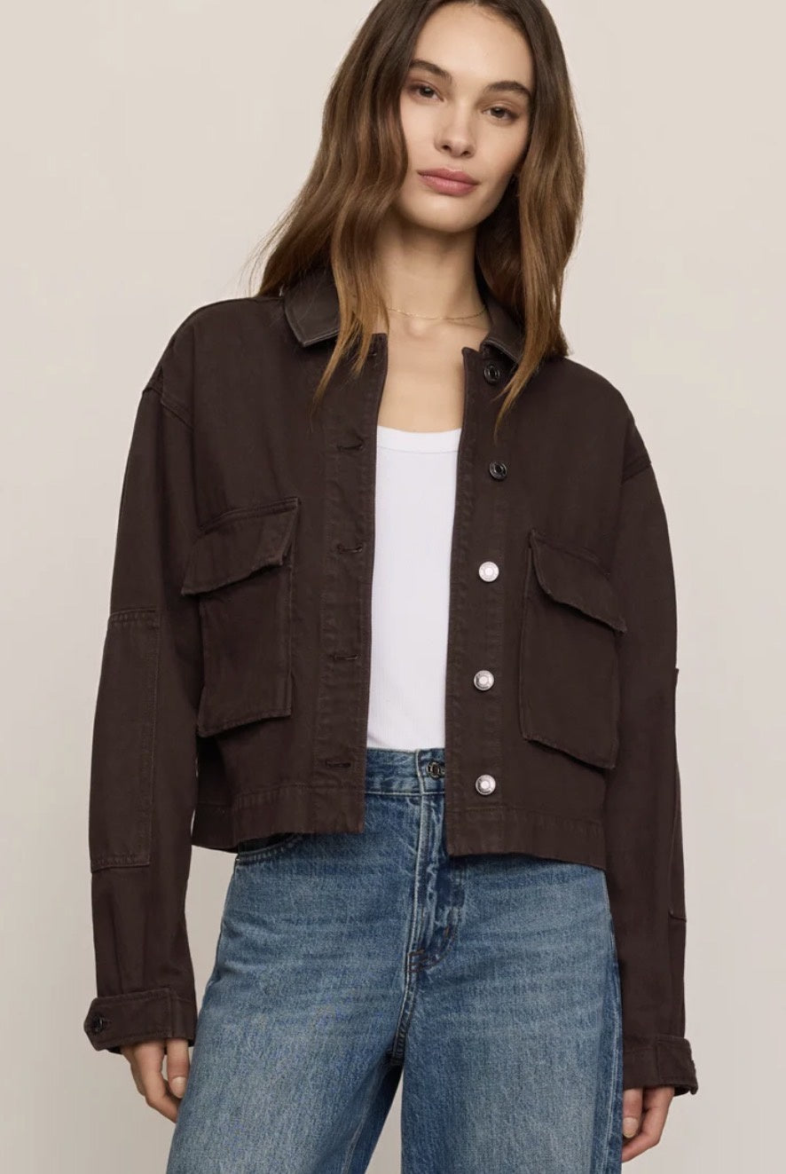 Rey Cropped Chore Jacket in Umber