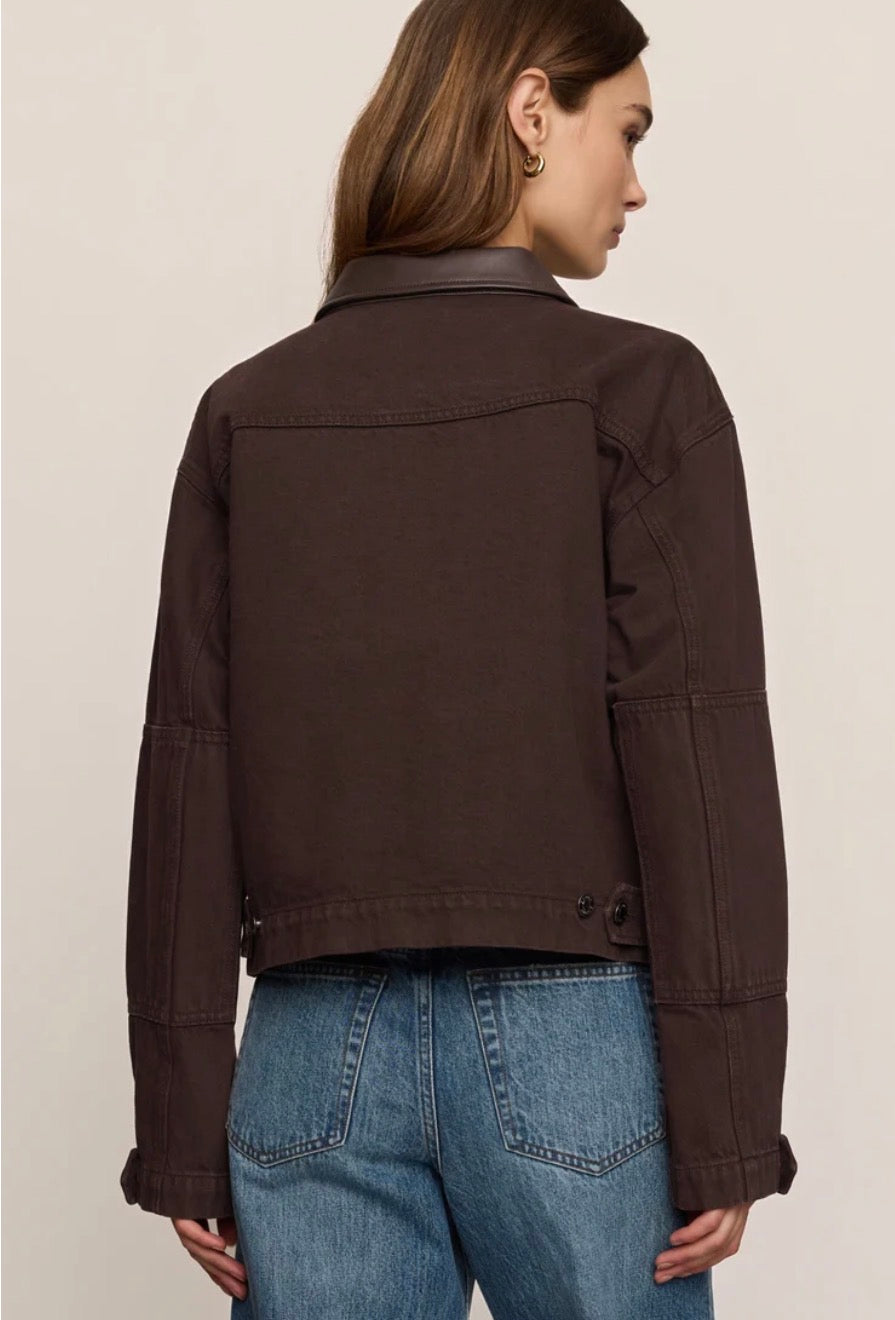 Rey Cropped Chore Jacket in Umber