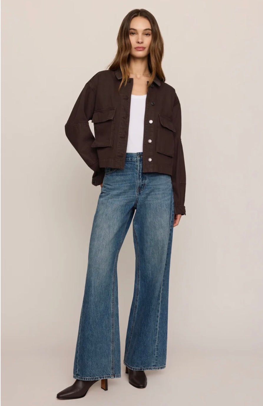 Rey Cropped Chore Jacket in Umber