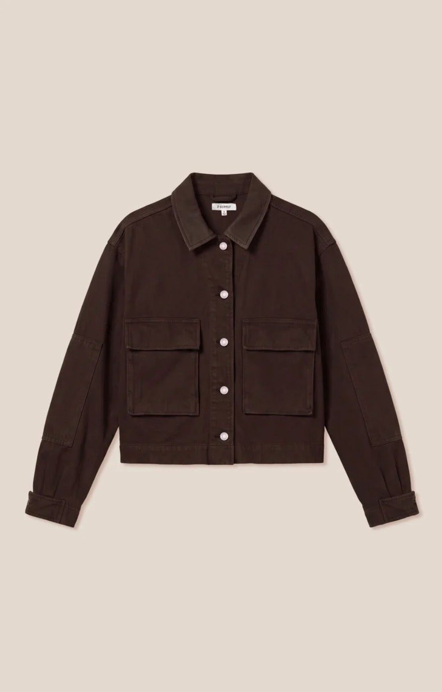 Rey Cropped Chore Jacket in Umber