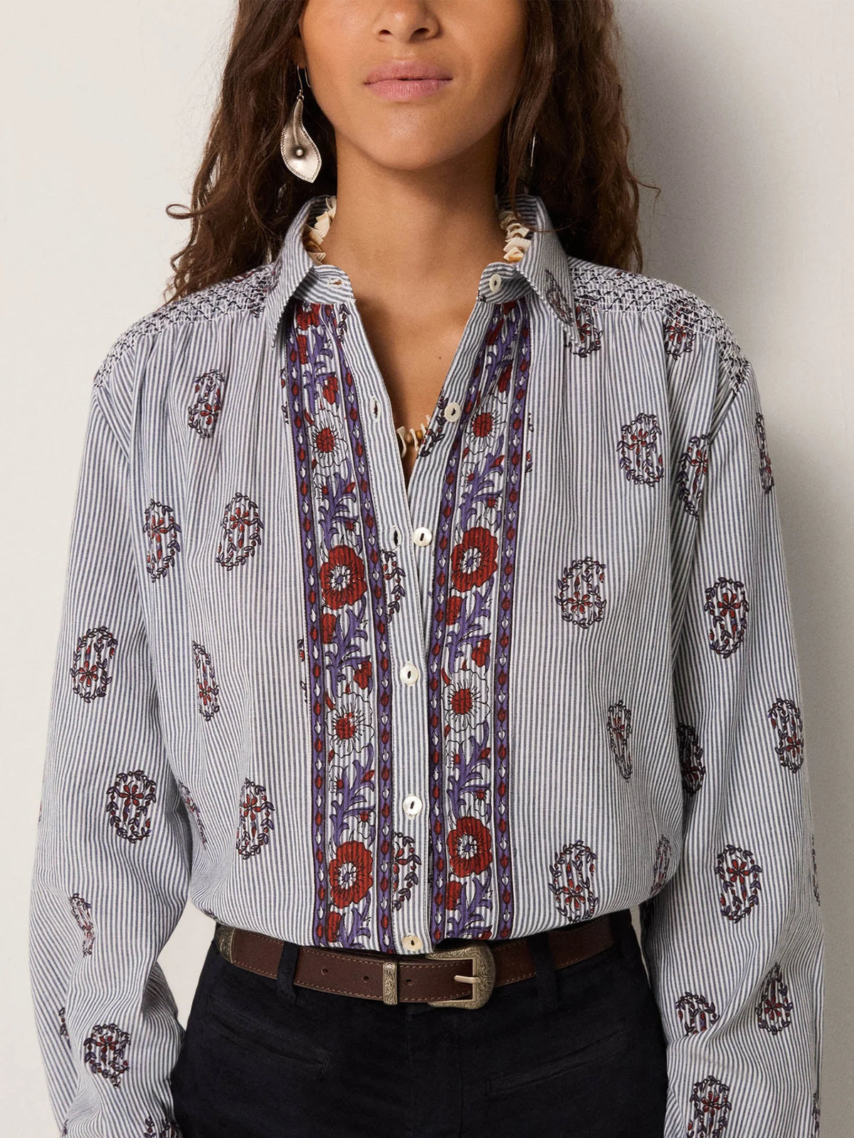 Maison Hotel&#39;s Sophie Striped Rustic Groove Shirt at waterlilyshop
