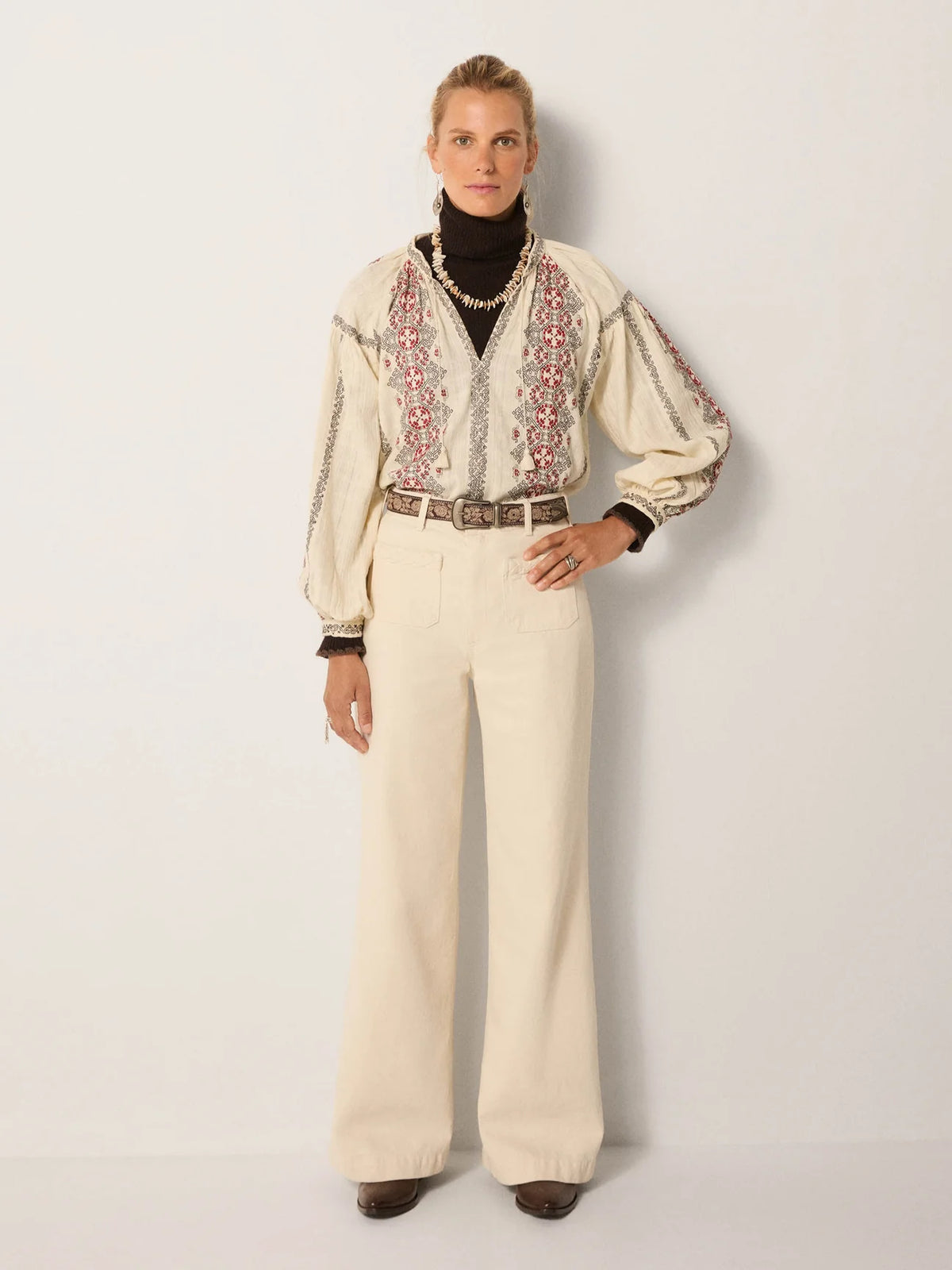 Maison Hotel&#39;s Virginia Blouse in Danubio Ecru at waterlilyshop