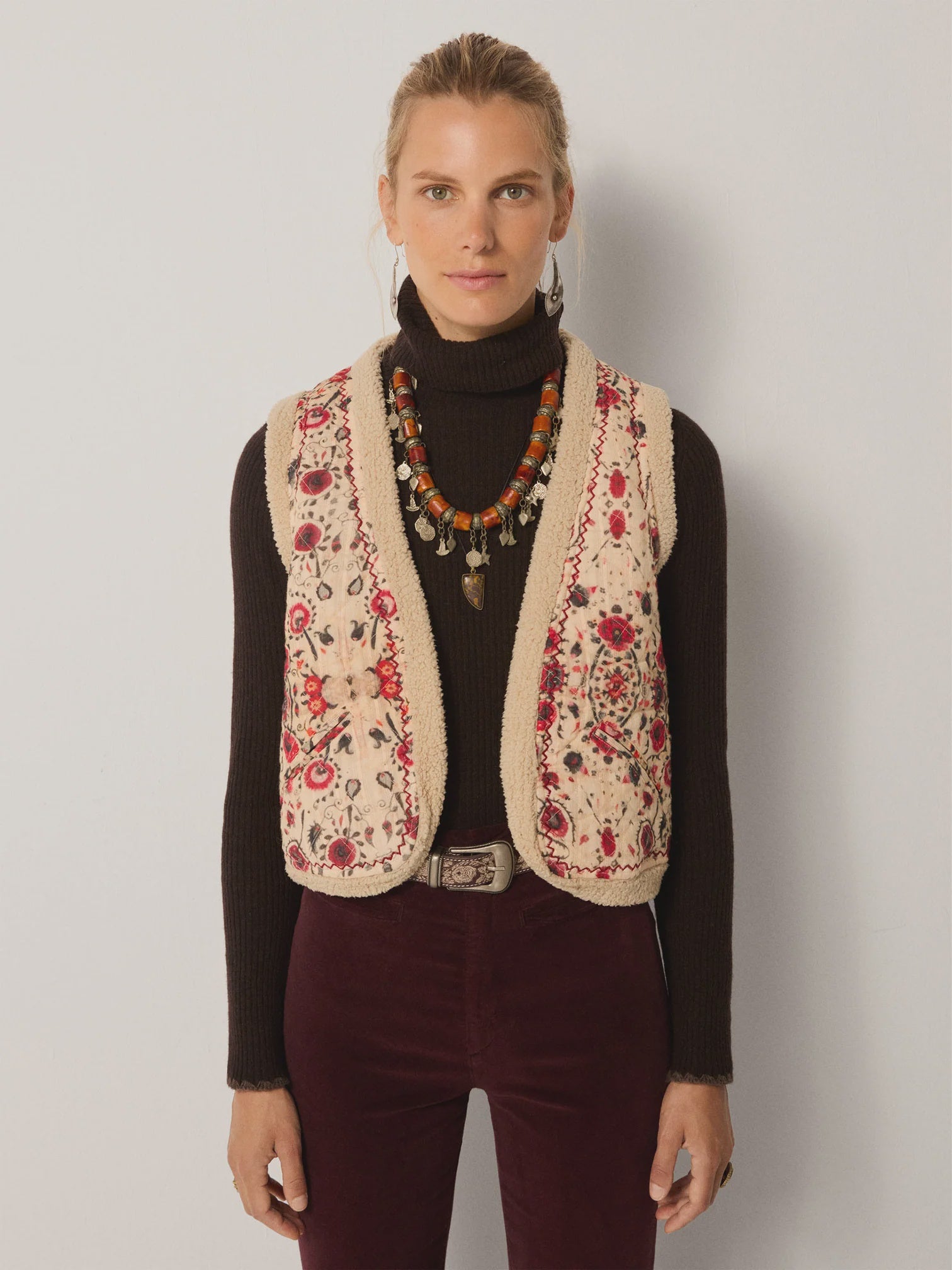 Maison Hotel's The Paul Vest in Coquelicot Coquillage available at waterlilyshop.