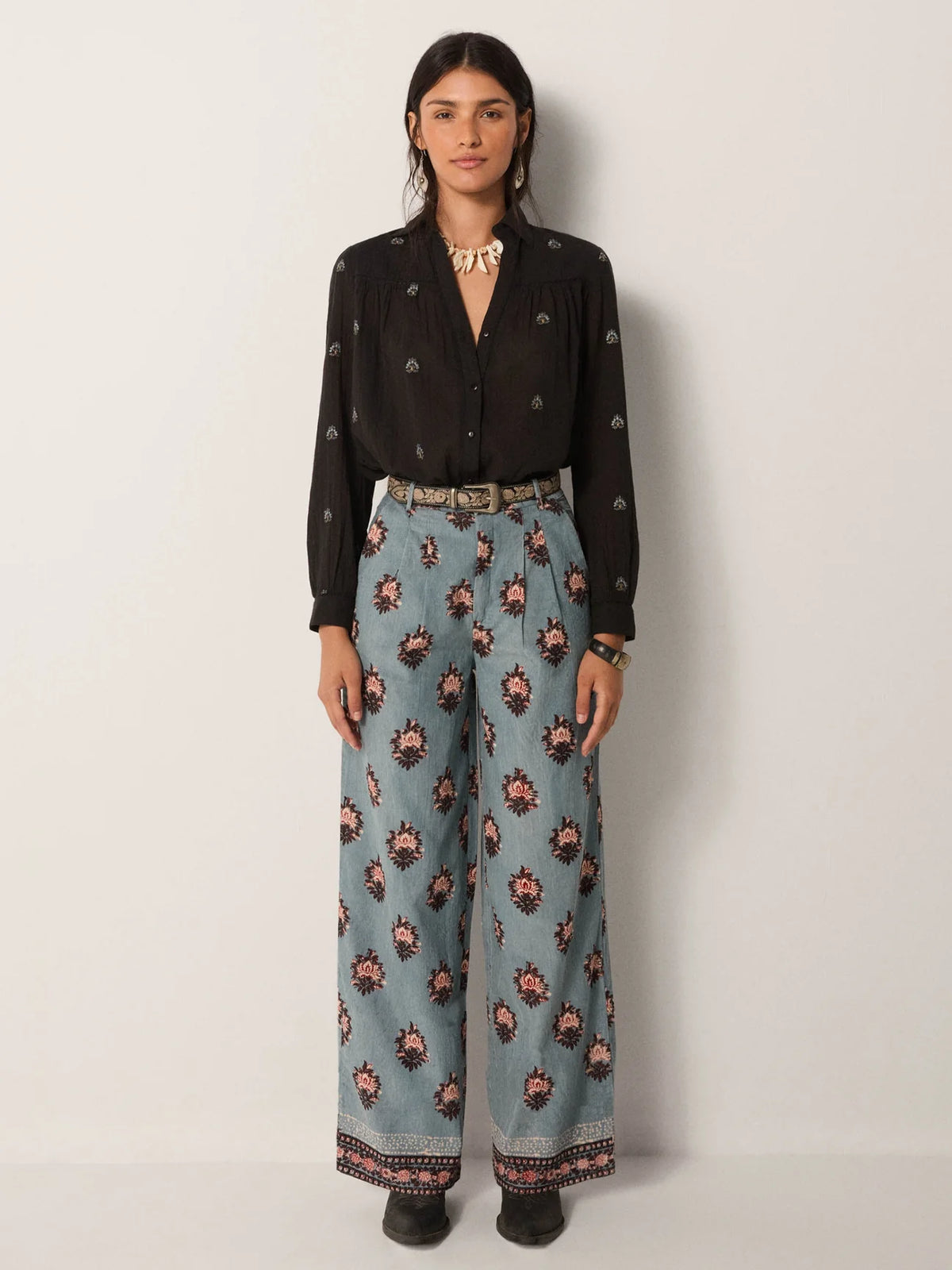Maison Hotel Jimmy Pant in Waterlillies Cerulean Mist available at waterlilyshop
