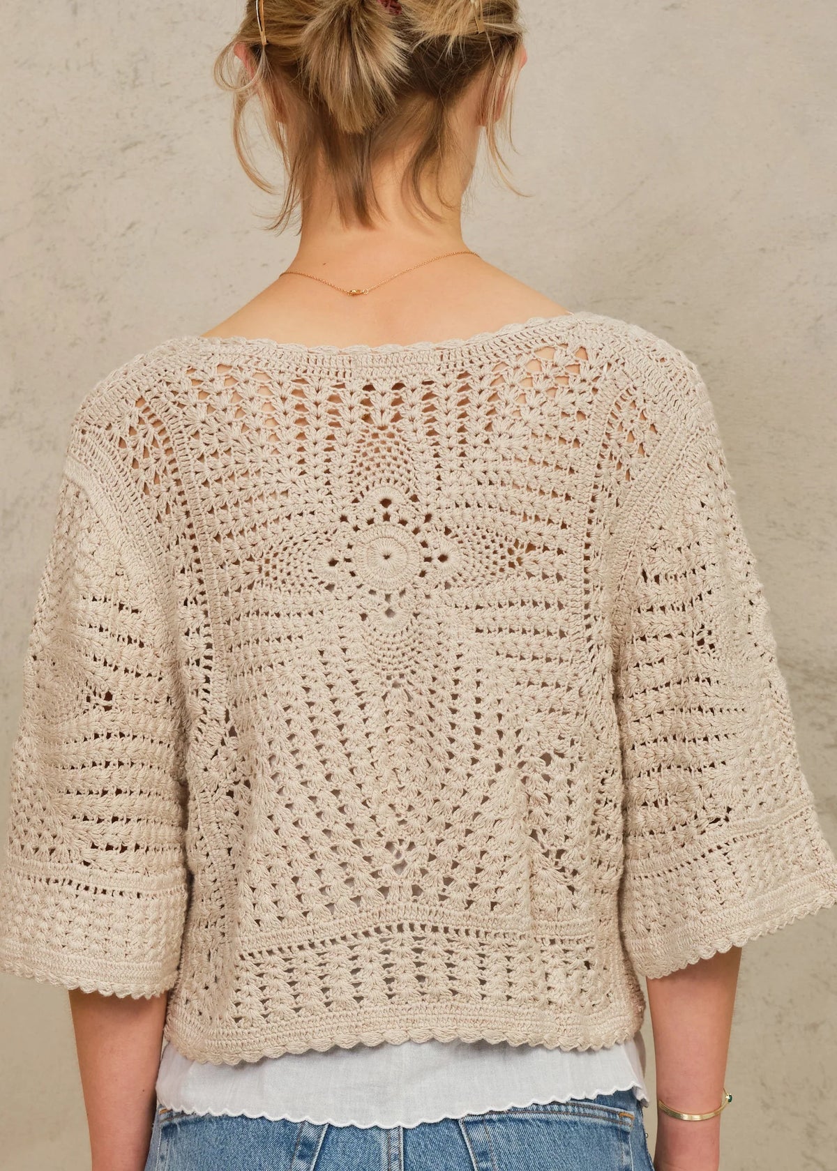 Mango Crochet Cropped Cardigan from Mabe