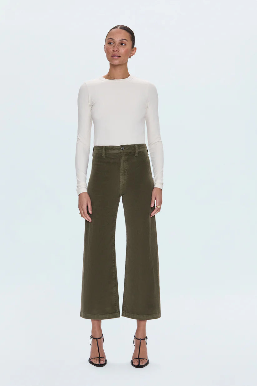 pistola&#39;s Penny corduroy Crop in Sequoia at waterlilyshop