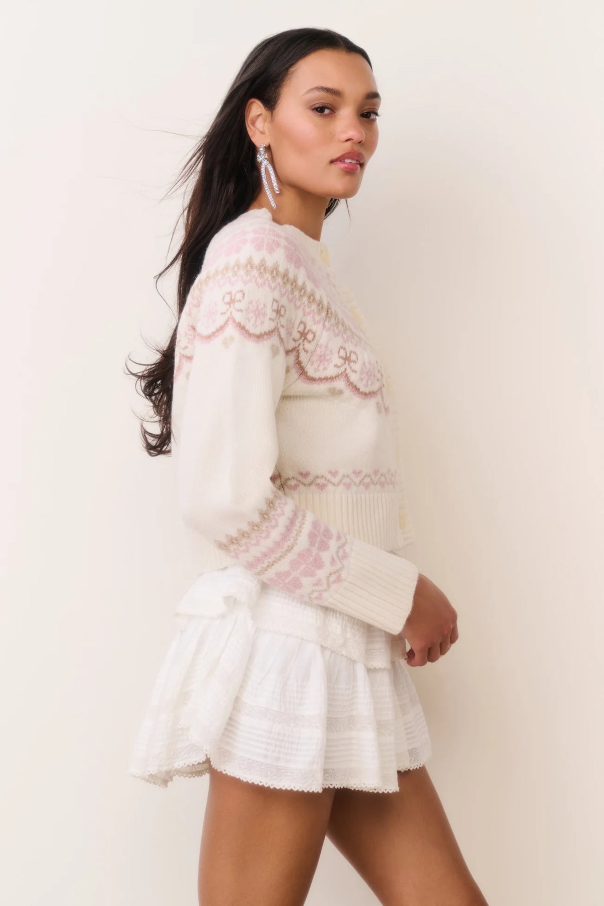 Shantae Cardigan in Pink Champagne at waterlilyshop