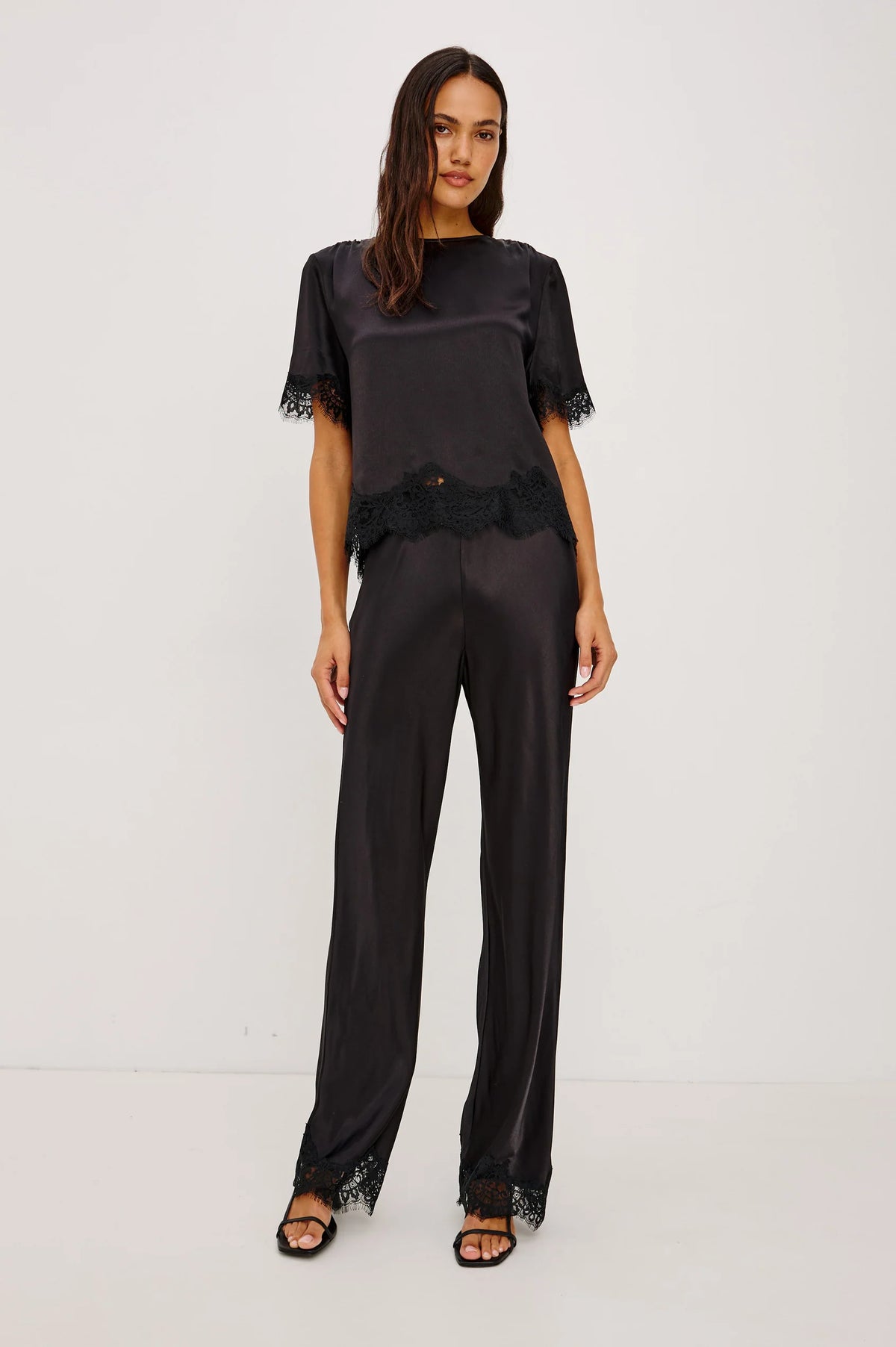 Silvi with Lace Pant  Black