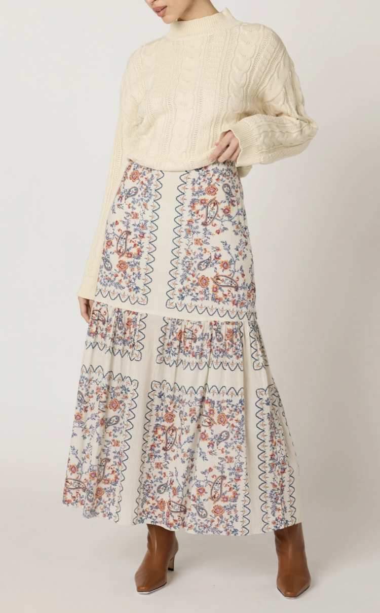Majorie Ankle Skirt in Las Ramos Print