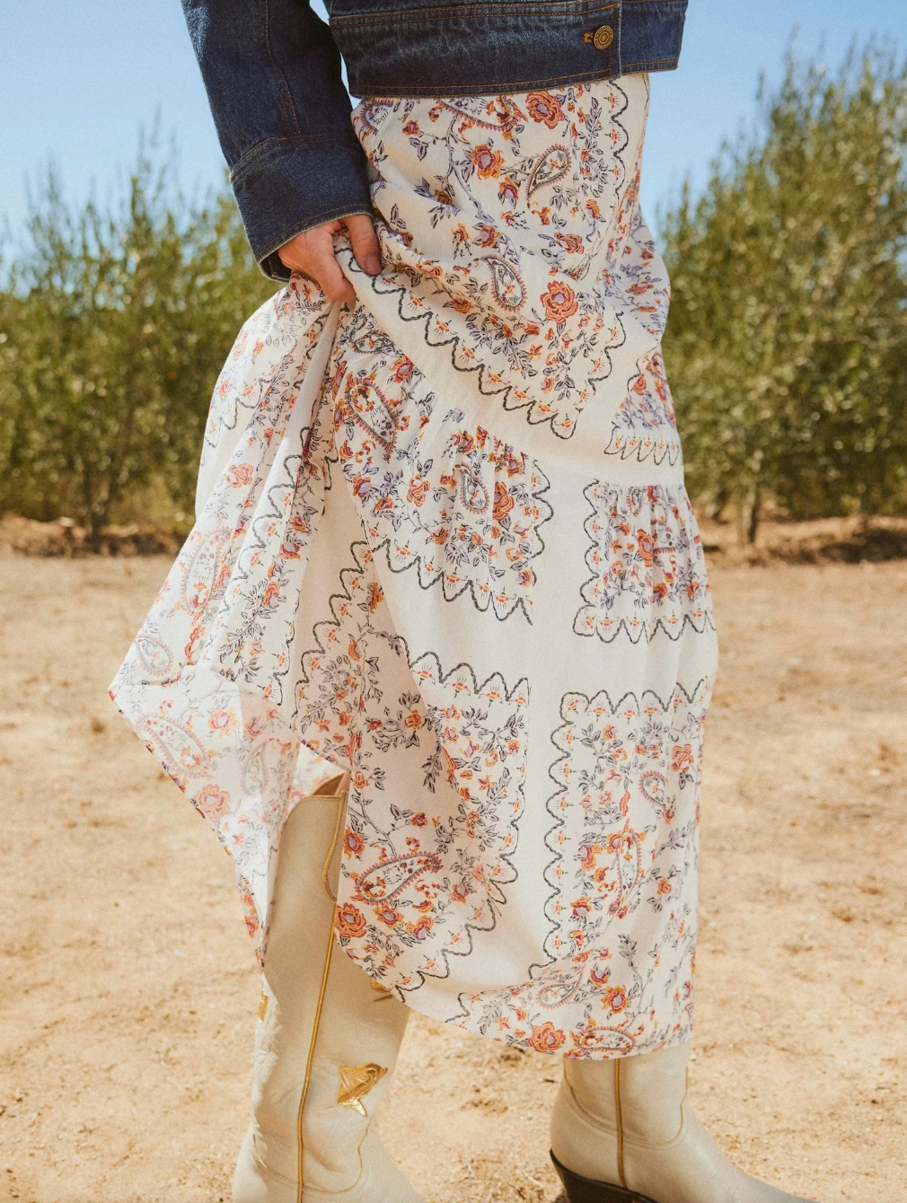 Majorie Ankle Skirt in Las Ramos Print