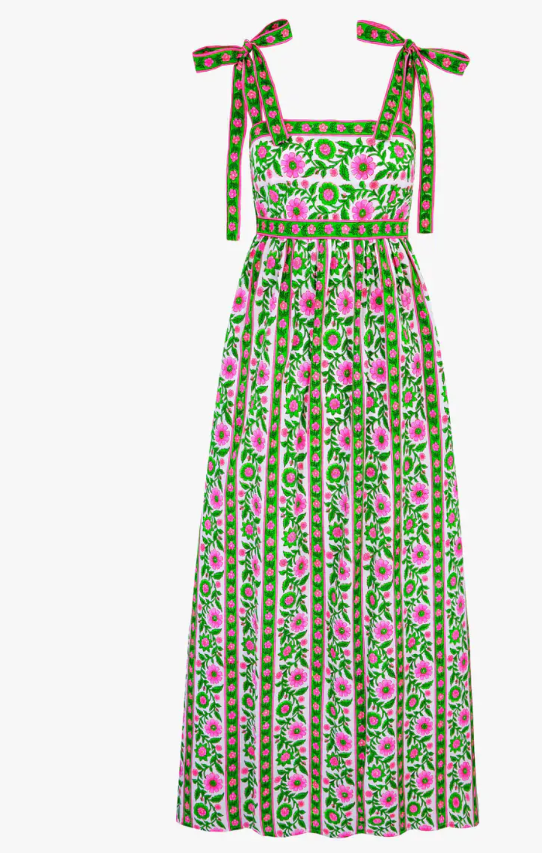 Mykonos Dress in Emerald Border