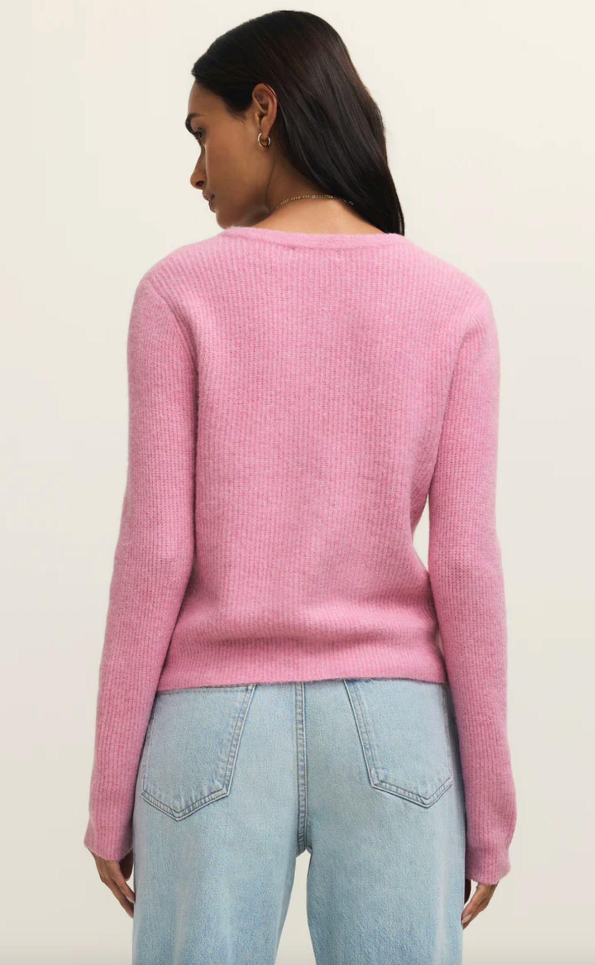 Medina Rib Cardi in Pink Crush