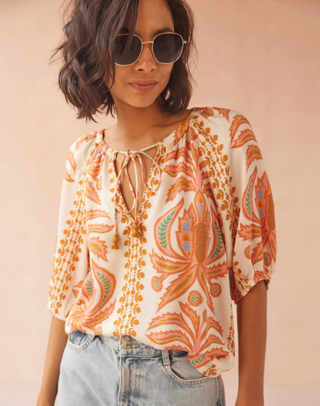 Isla Blouse in Zena Sunrise