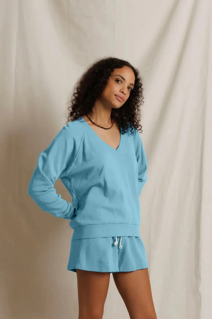 Sinead French Terry V Neck Sweatshirt