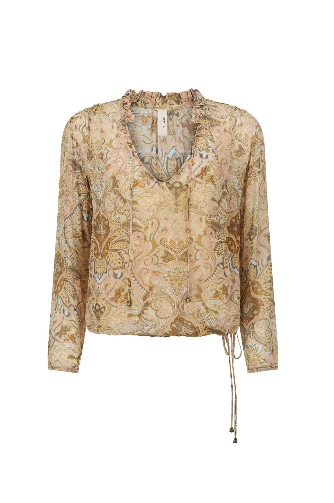 Damask Long Sleeve Blouse