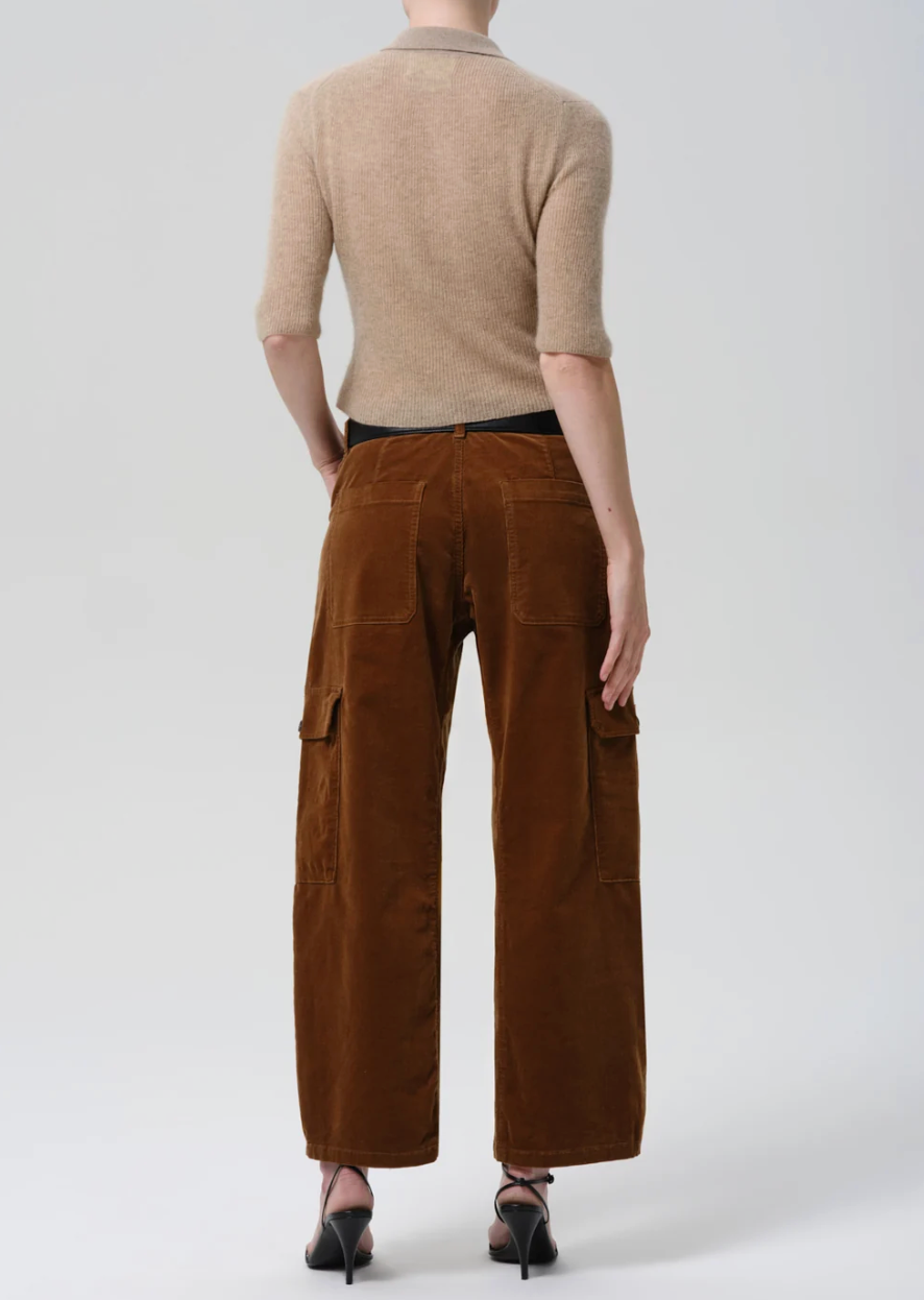 Thassos Twisted Seam Corduroy Pant in Manuka