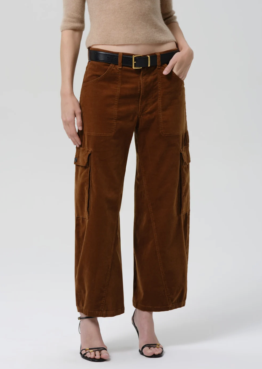 Thassos Twisted Seam Corduroy Pant in Manuka