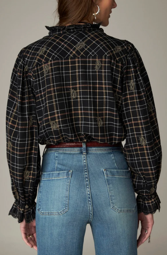 Coco Blouse in Noir Plaid