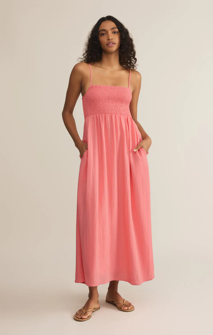 Z Supply Beachside Midi Dress in Sunset Pink