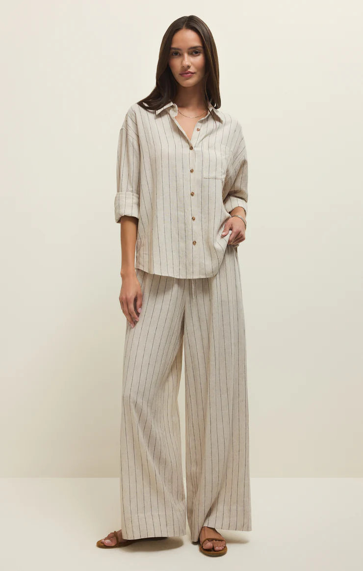 Z Supply's Alfie Striped Button Up Top at waterlilyshop.com