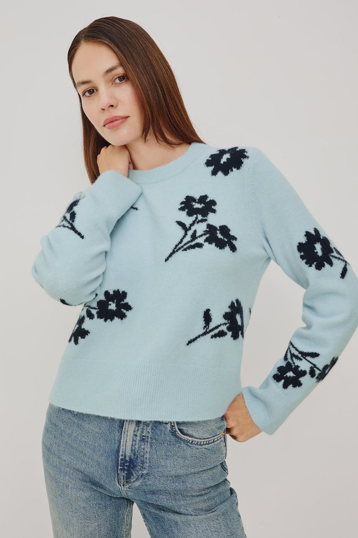Anise Sweater in Winter Blue Floral
