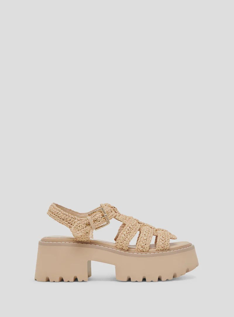 Latice Platform Sandal in Natural