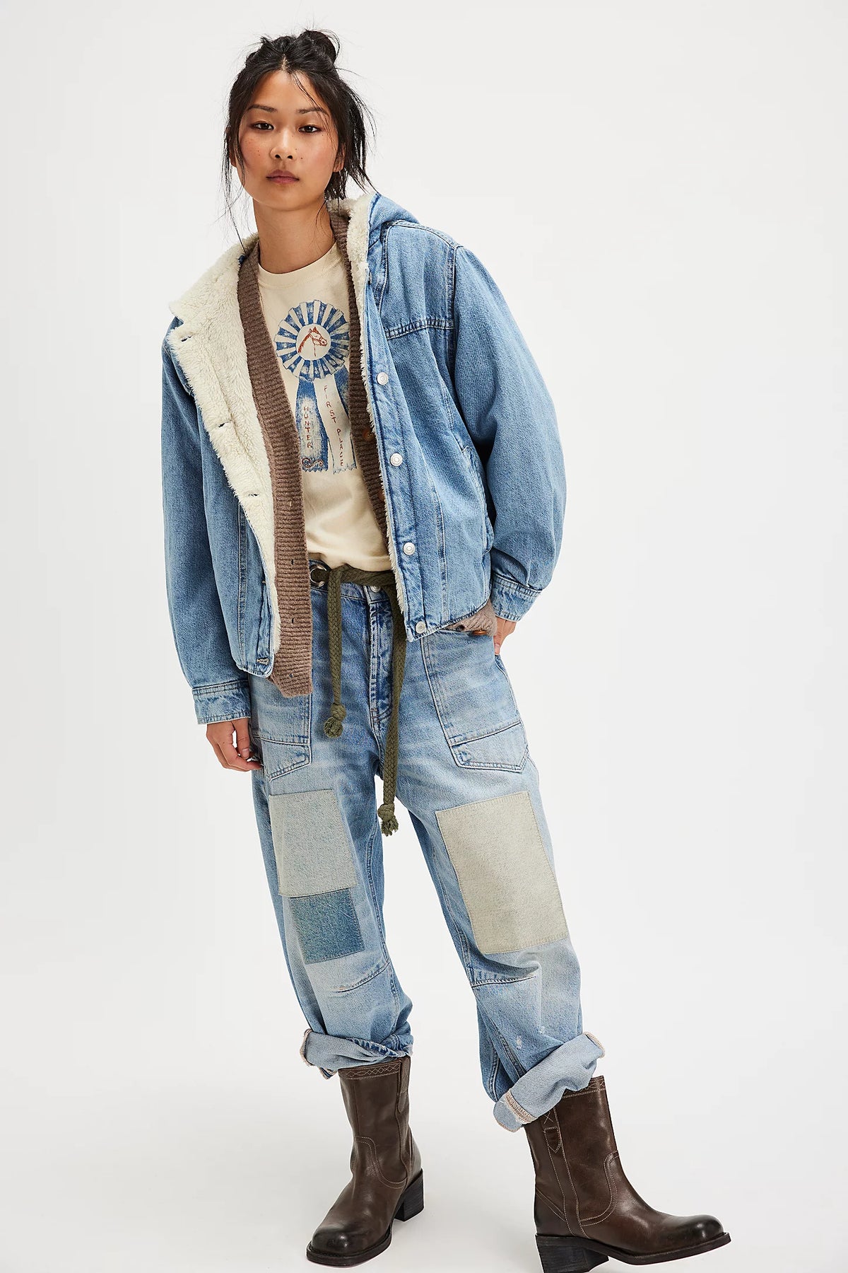 Asher Cozy Denim Jacket by Free People
