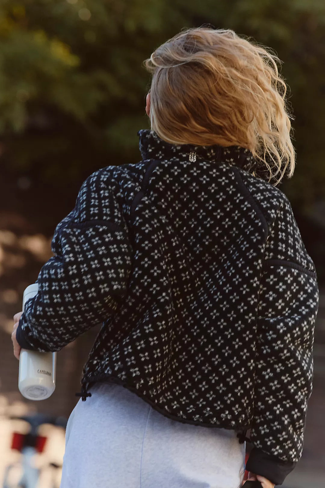 Printed Mountain Half Zip in Black Combo