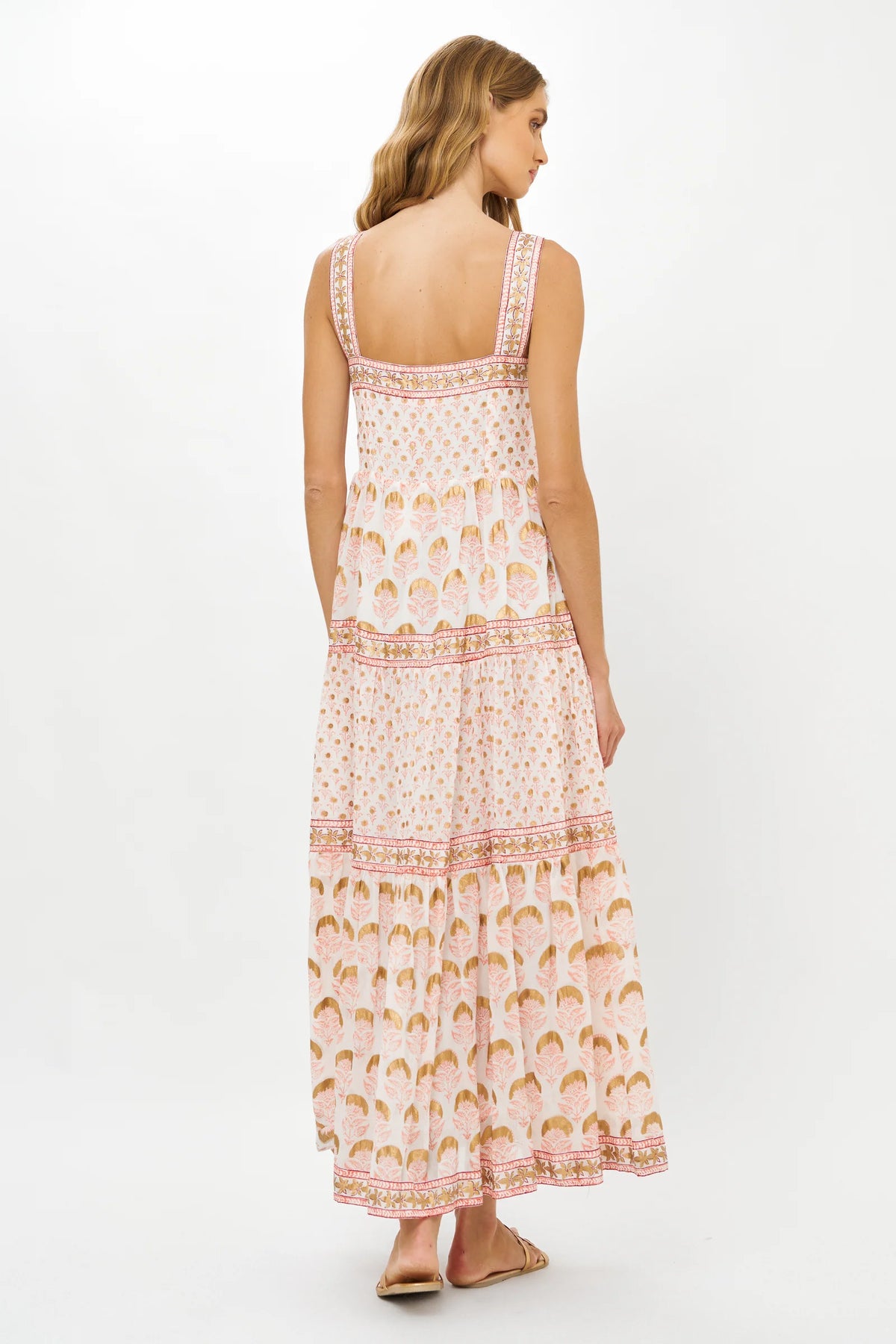 Arbor Coral Strappy Maxi Dress