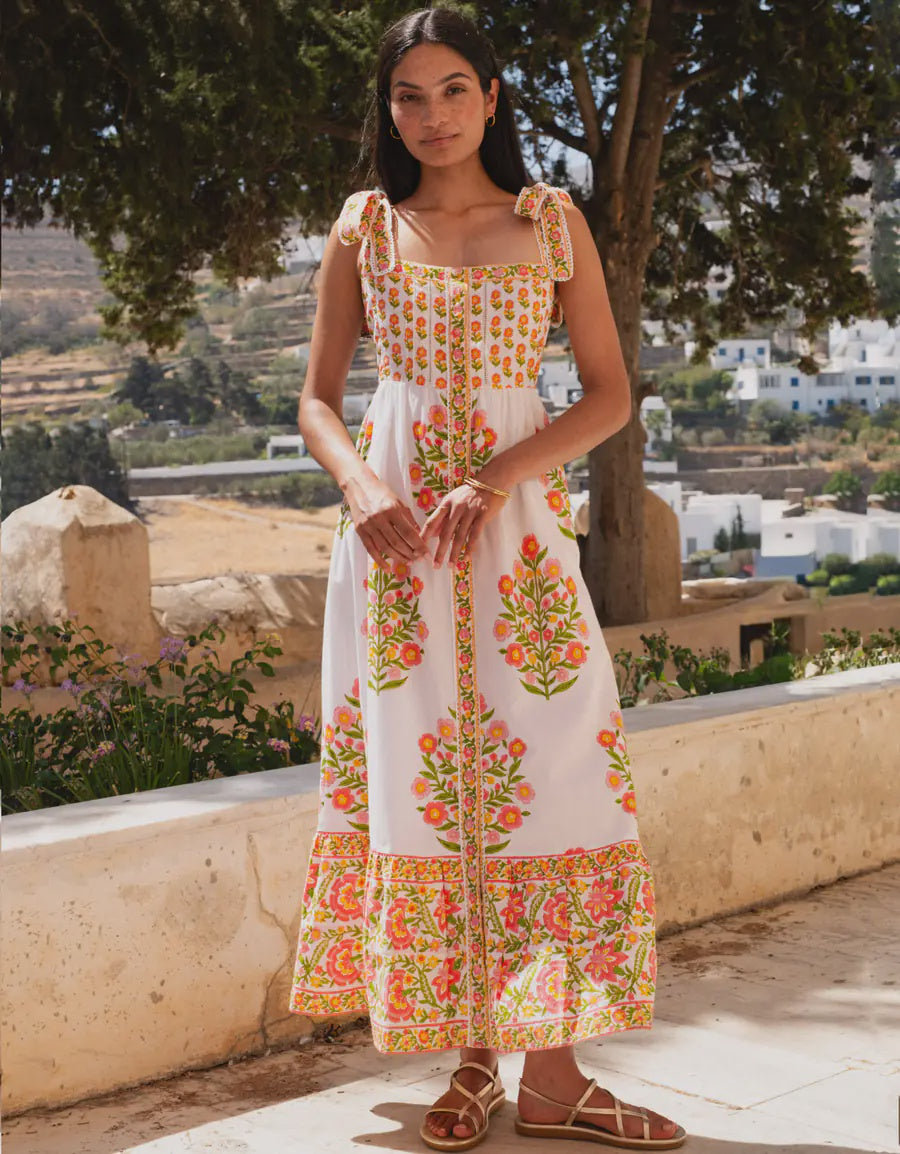 Mixed Peony Elena Dress