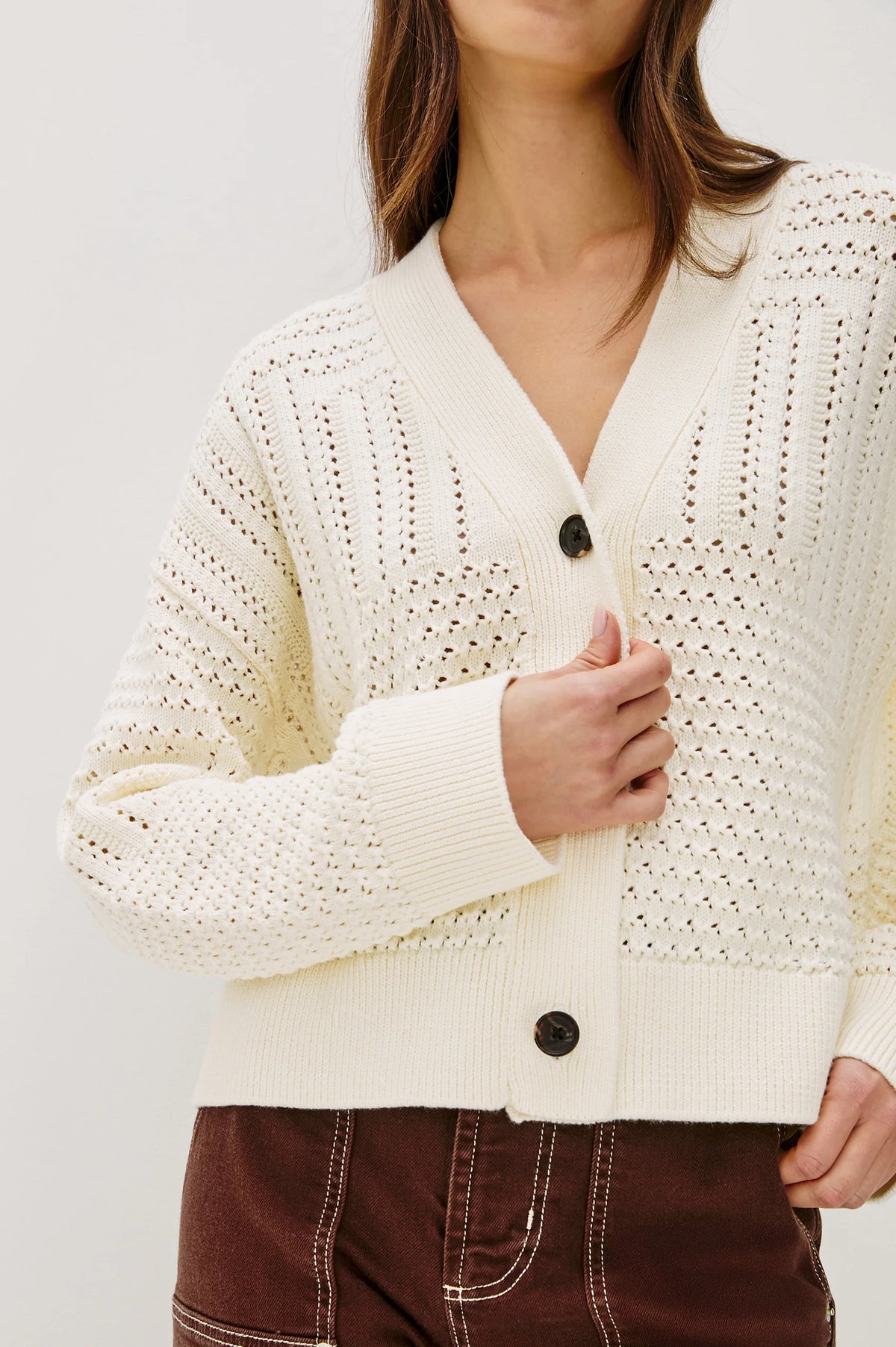 Geneva Sweater in Ivory Patchwork