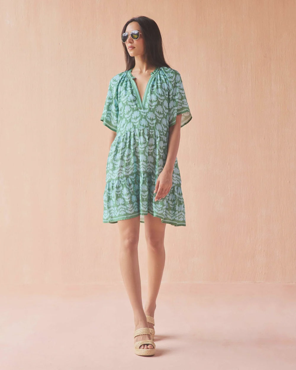 green emerald velvet dress Omika Cora Mini Dress- Indigo  Hand In Pocket