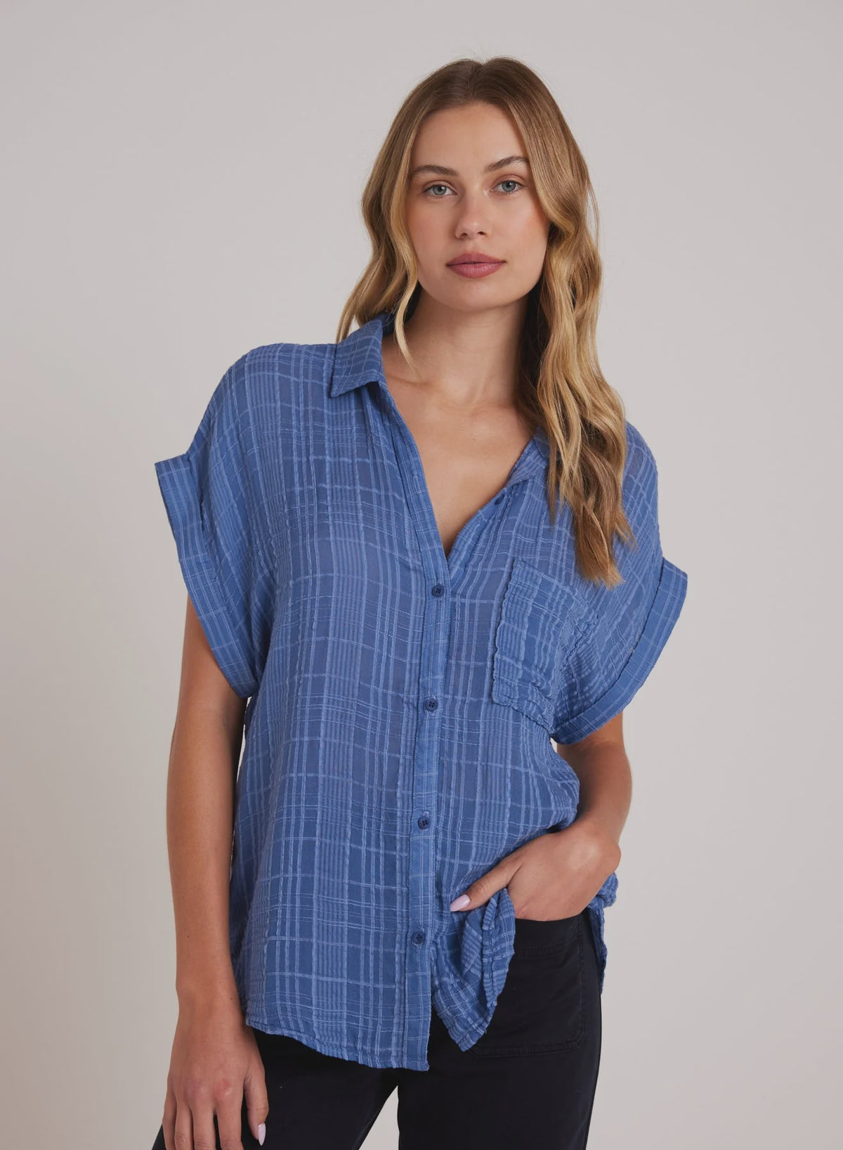 Bright Indigo SS Buttondown