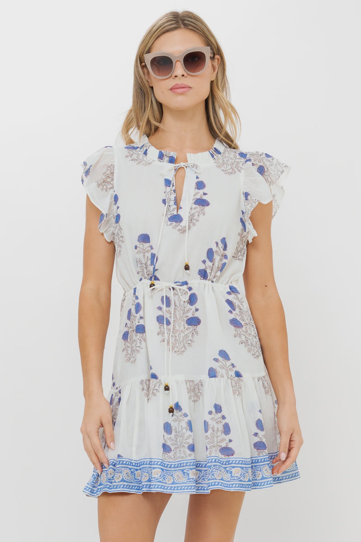 Cinched Flirty Mini in Laguna Blue