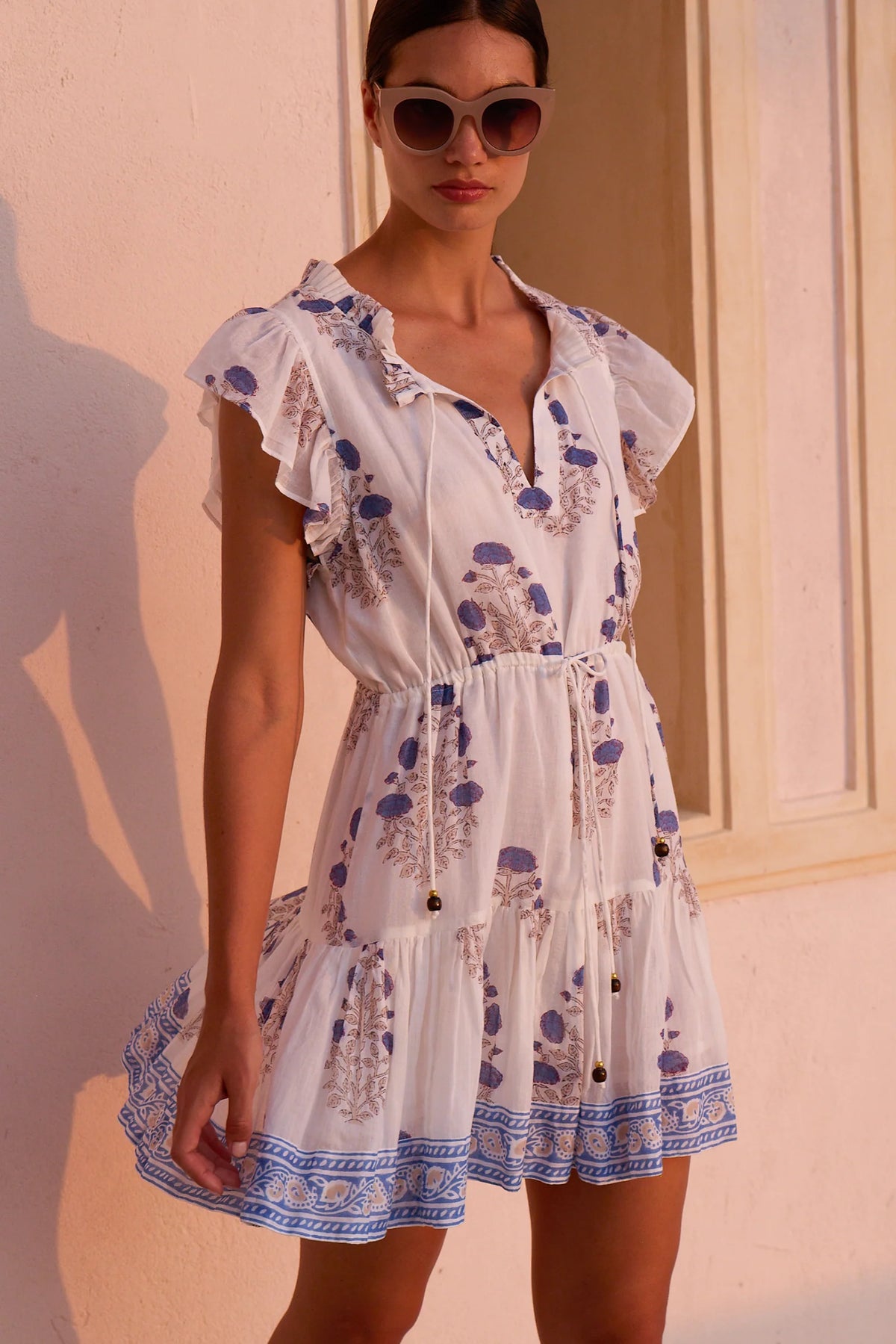 Cinched Flirty Mini in Laguna Blue