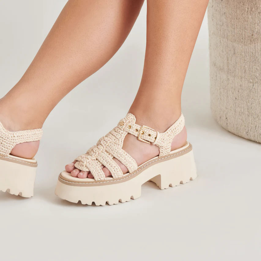 Latice Sandals in Oatmeal Knit