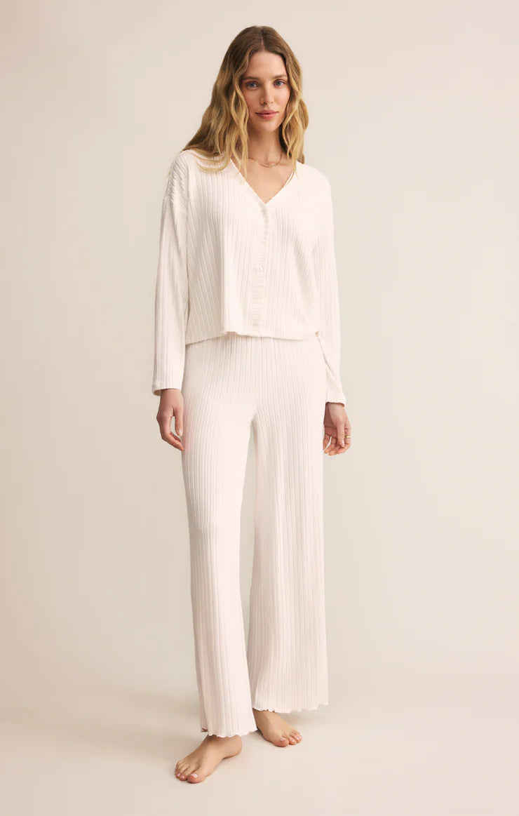 Dawn Rib Pant in Vanilla Ice