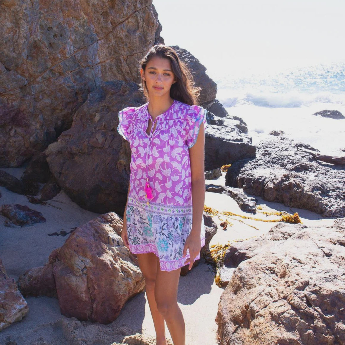 Milia Mini Dress in Mixed Prints