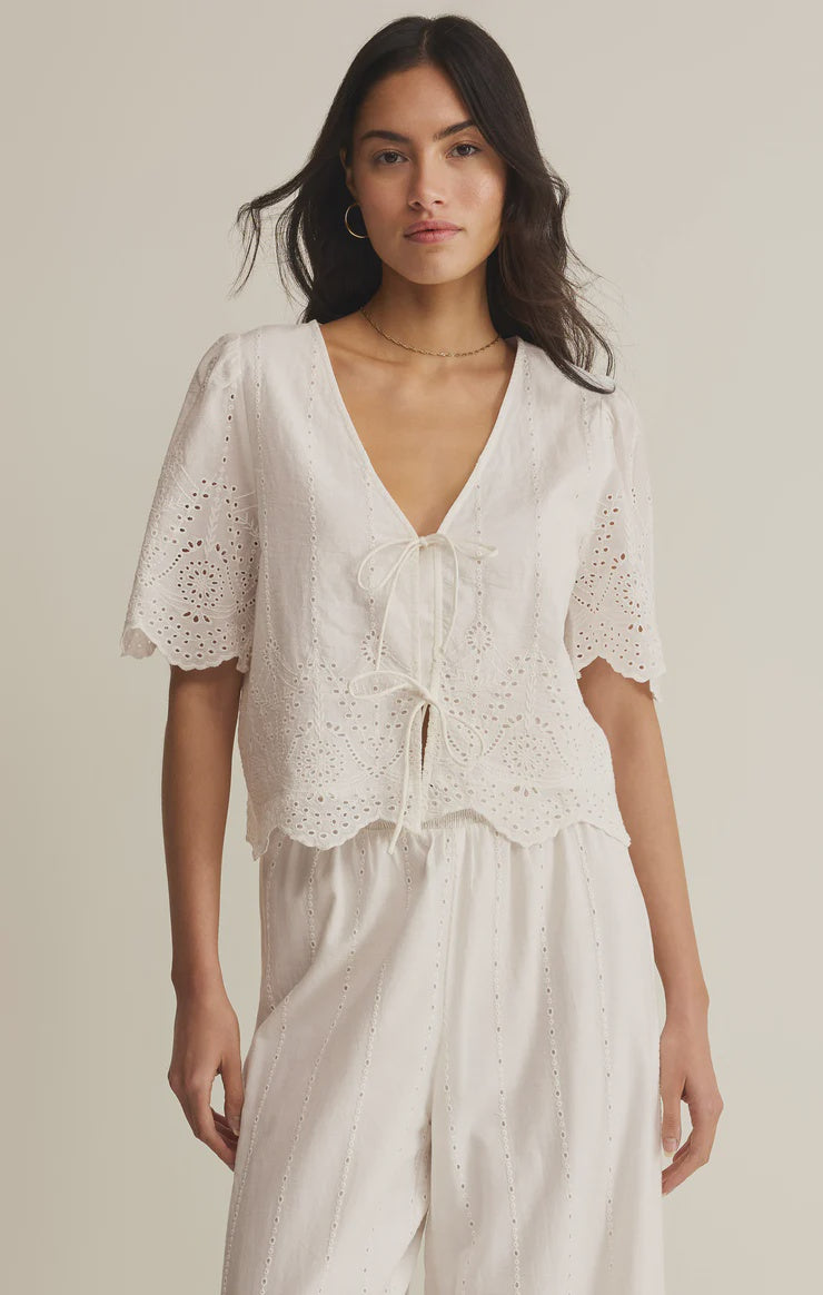 Oceanside Embroidered Top