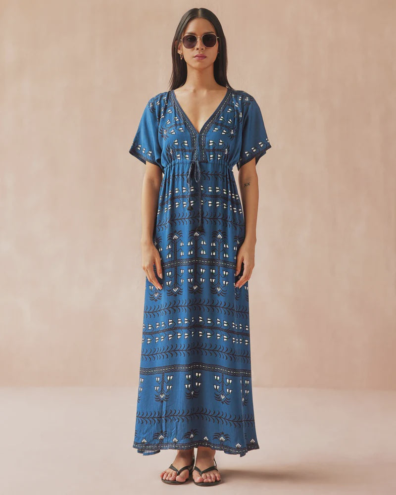 Pia Caftan in Malva Indigo