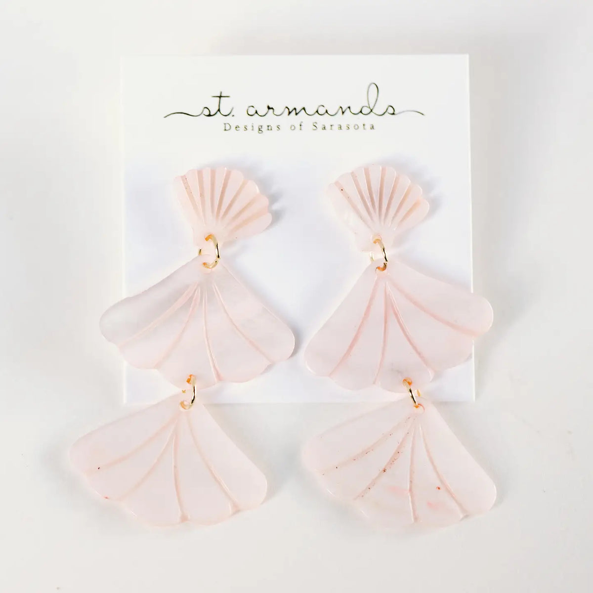 Pink Mermaid Shell Drop Earrings