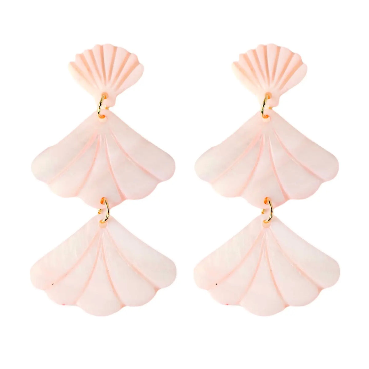 Pink Mermaid Shell Drop Earrings