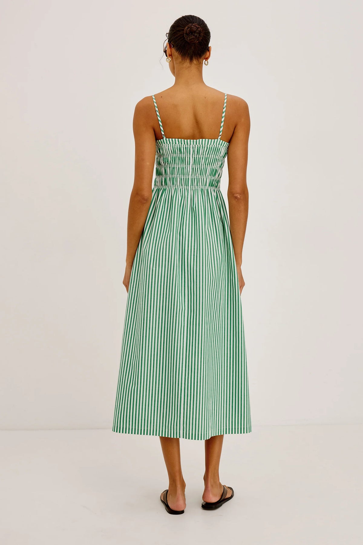 Primrose Dress in Emerald Stripe