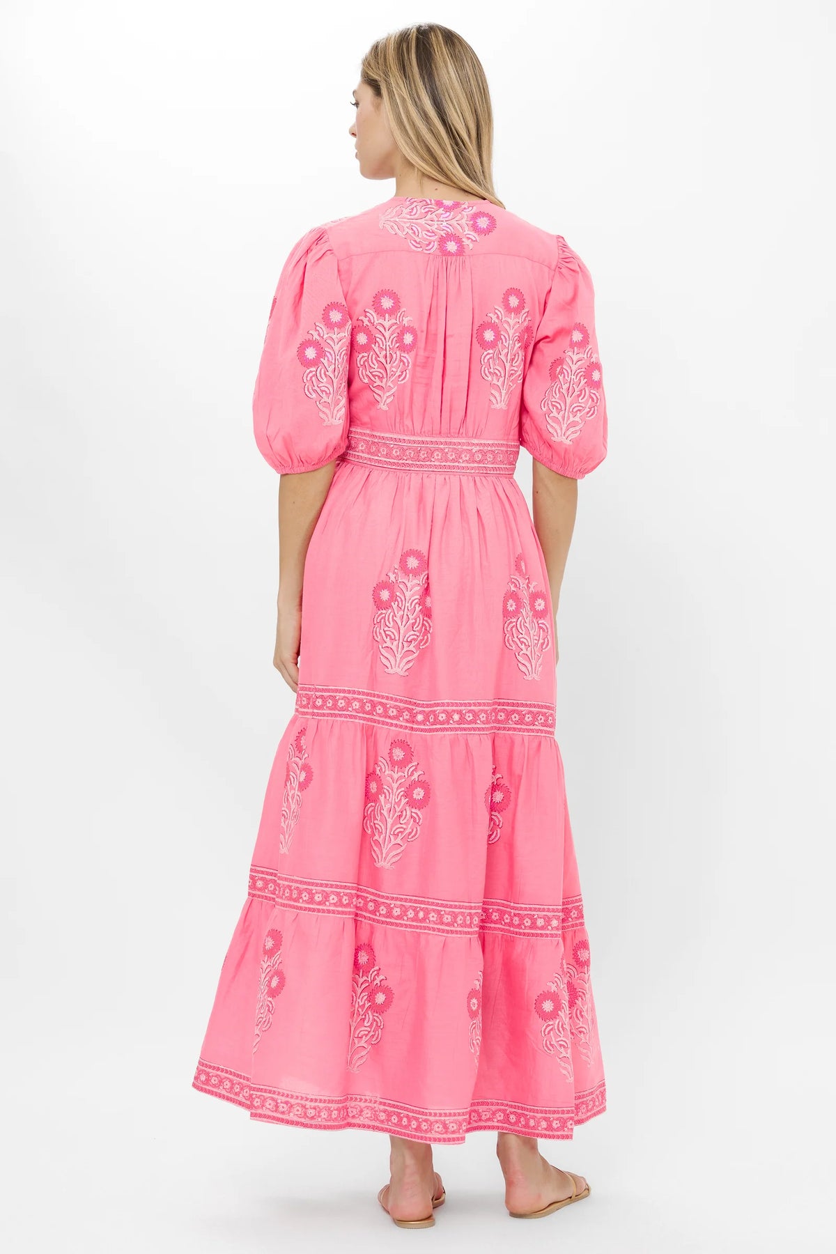 Raton Pink Puffed Maxi Dress