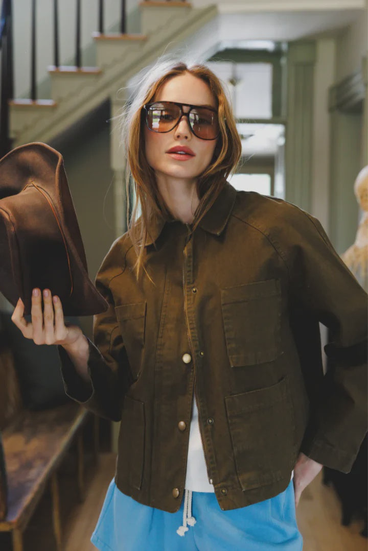 Raine Cotton Canvas Utility Jacket