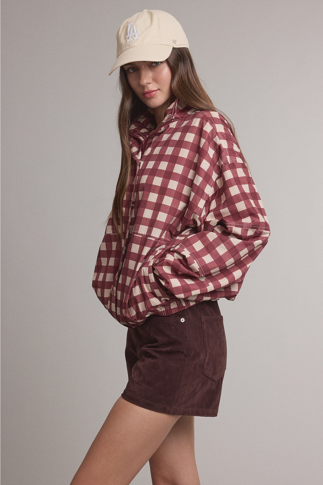 Sangria Check Windbreaker