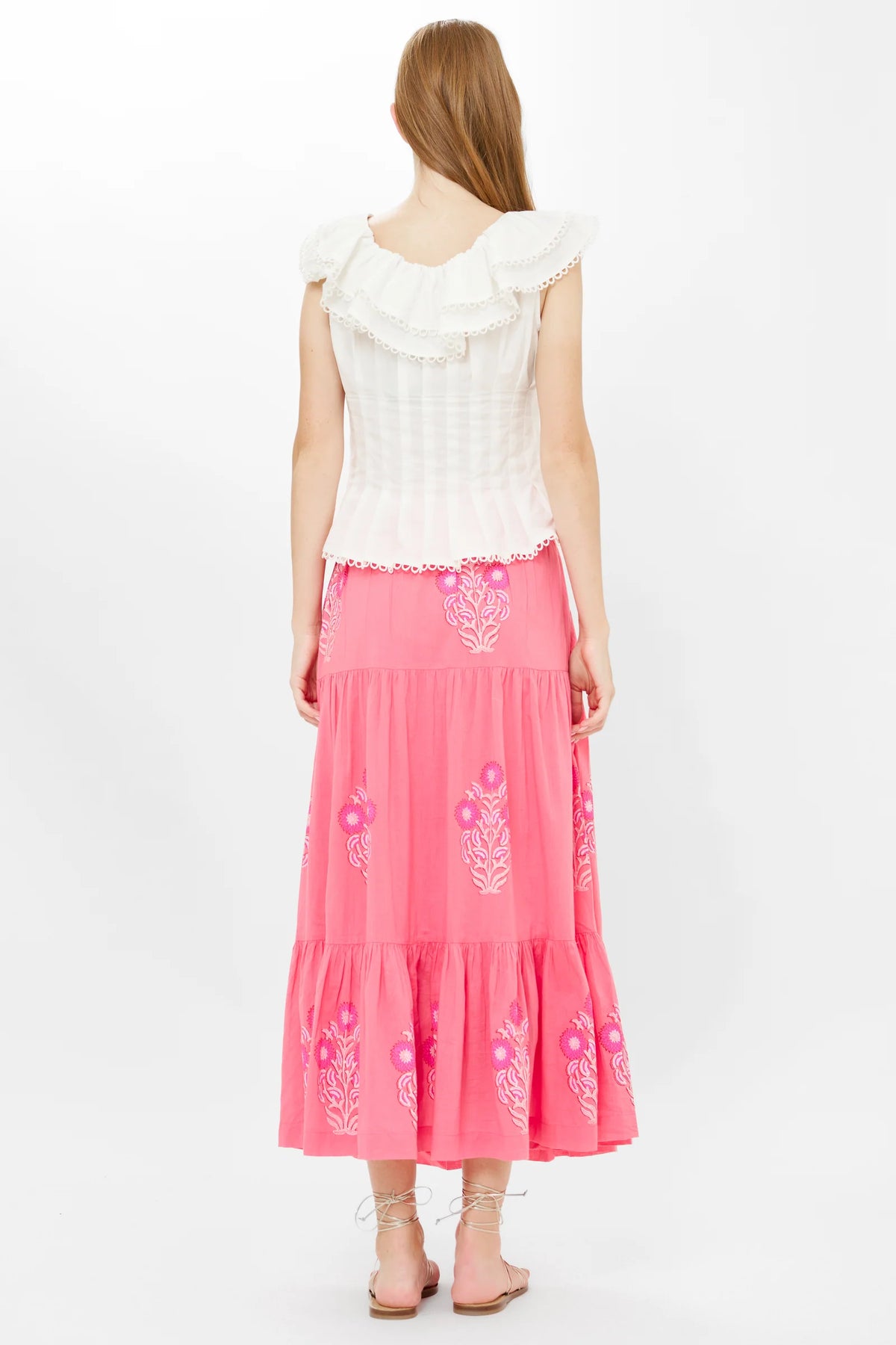 Raton Pink Button Front Skirt
