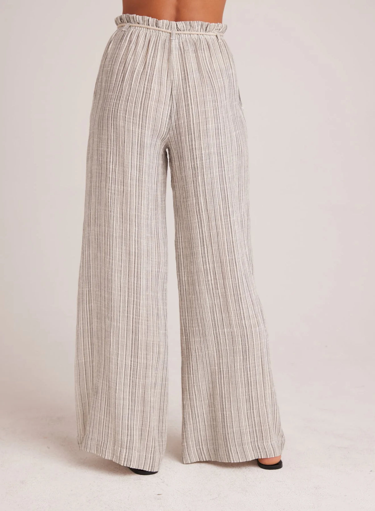 Slub Stripe Wide Leg Pant