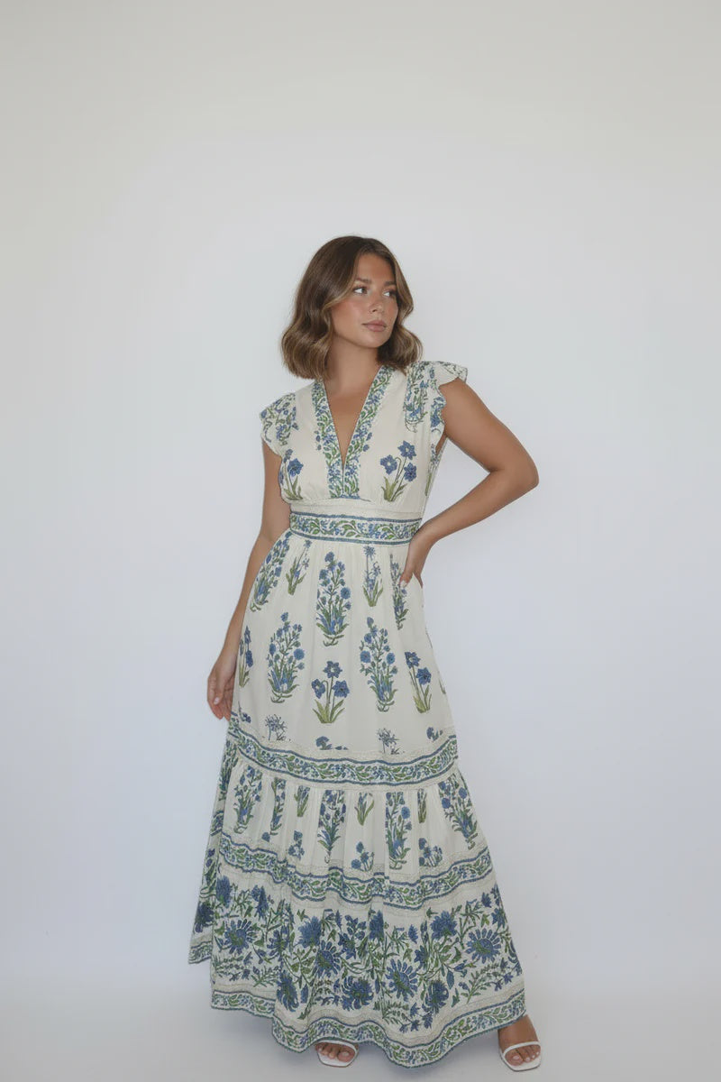 Solace Dress in Blue Bloom