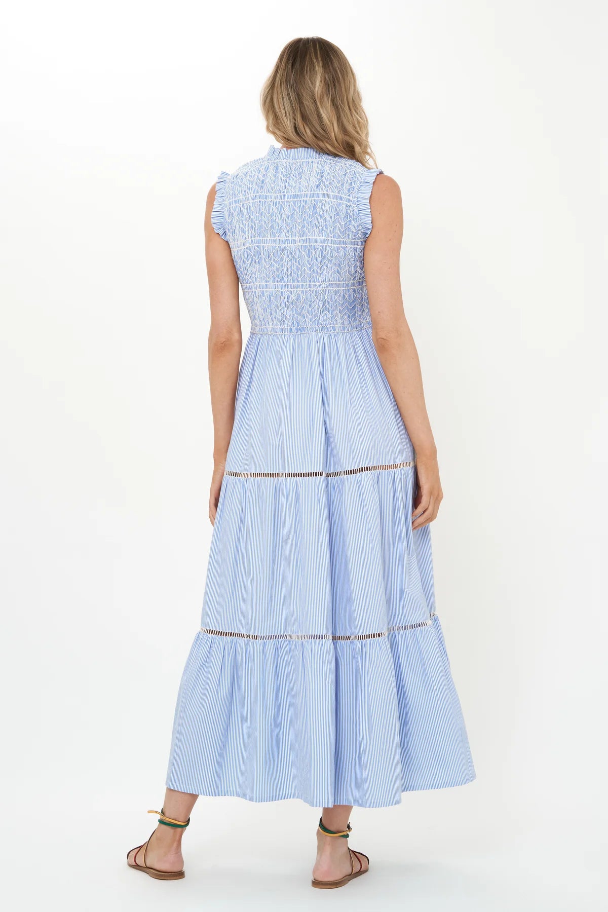 Sleeveless Smocked Maxi in Chatham Blue